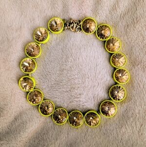 ⭐ RARE ⭐ J.Crew Jumbo Neon Yellow Brûlée Necklace